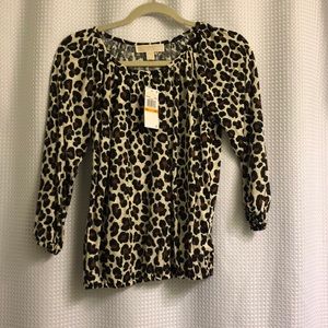 NWT MK leopard print top